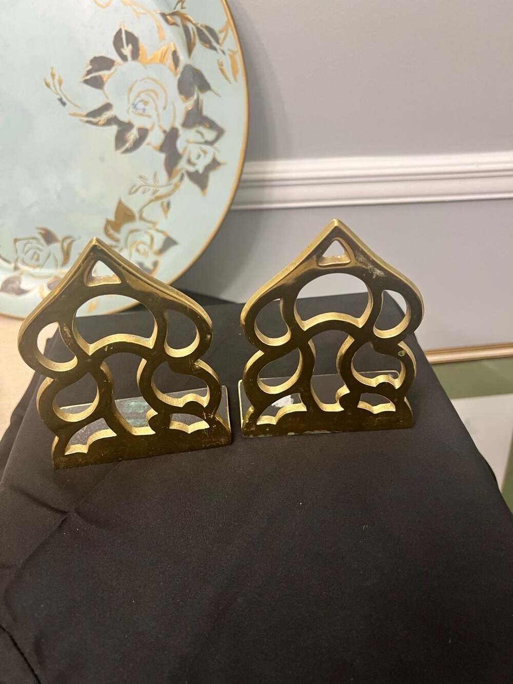 Vintage 1983 Virginia Metalcrafters Monticello Brass Bookends